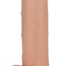 Телесный реалистичный фаллоимитатор REAL с трусиками для страпона - 23 см. купить в секс шопе