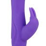 Фиолетовый силиконовый вибратор со стимулятором клитора - 21 см. купить в секс шопе