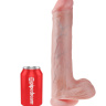 Телесный фаллоимитатор на присоске 13  Cock with Balls - 35,6 см. купить в секс шопе