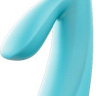 Голубой вибратор BLOSSOM с клиторальным отростком - 22 см. купить в секс шопе
