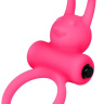 Розовое эрекционное виброкольцо на пенис Eromantica купить в секс шопе