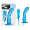 Голубой вибратор для G-точки BUNNY ICY - 18 см. купить в секс шопе