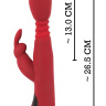 Красный вибромассажер с клиторальным отростком Rabbit Vibrator - 26,5 см. купить в секс шопе