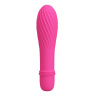 Ярко-розовый вибратор Solomon с бороздками - 12,3 см. купить в секс шопе