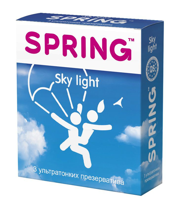 Ультратонкие презервативы SPRING SKY LIGHT - 3 шт. купить в секс шопе