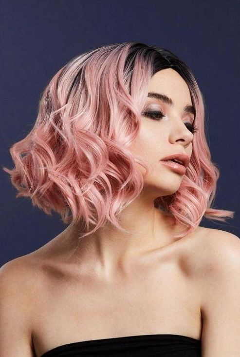 Нежно-розовый парик  Кортни  купить в секс шопе