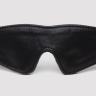 Черная плотная маска на глаза Bound to You Faux Leather Blindfold купить в секс шопе