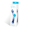 Синий изогнутый фаллоимитатор Curved G-Spot Glass Dildo - 16 см. купить в секс шопе
