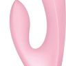 Розовый двусторонний вибратор-кролик Triple Oh купить в секс шопе