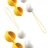 Бело-желтые вагинальные шарики Bfit Classic купить в секс шопе