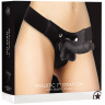 Чёрный страпон Realistic 7 Inch Strap-On - 21,3 см. купить в секс шопе
