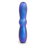 Синий фигурный вибромассажер со спиралевидным рельефом - 15 см. купить в секс шопе