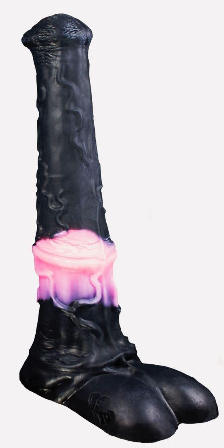 Черно-розовый фаллоимитатор  Мустанг large+  - 52 см. купить в секс шопе