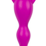 Ярко-розовая анальная виброёлочка с ограничителем - 14 см. купить в секс шопе