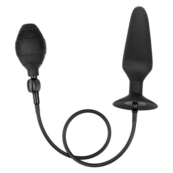 Черная анальная пробка с расширением COLT XXXL Pumper Plug with Detachable Hose - 16 см. купить в секс шопе