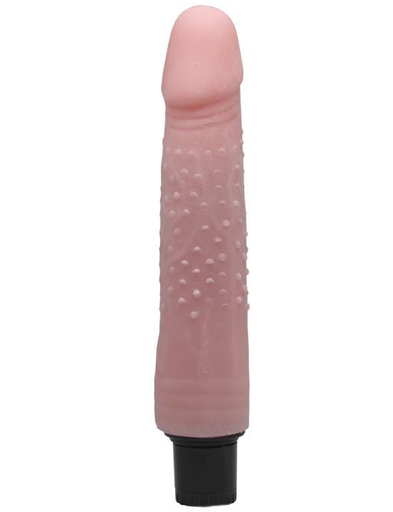 Телесный вибратор-реалистик с пупырышками - 21 см. купить в секс шопе