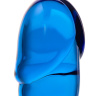 Голубая стеклянная анальная втулка - 13 см. купить в секс шопе
