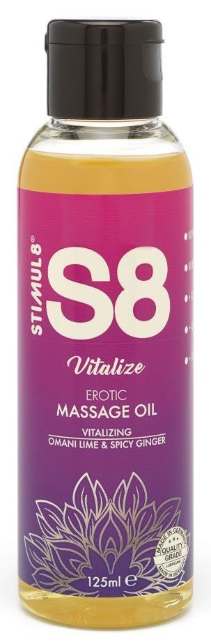 Массажное масло S8 Massage Oil Vitalize c ароматом лайма и имбиря - 125 мл. купить в секс шопе