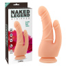Двойной телесный фаллоимитатор на присоске Naked Legend - 21,5 см. купить в секс шопе