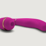 Ярко-розовый вибромассажёр зоны G с вакуумным клиторальным стимулятором My G - 17,4 см. купить в секс шопе
