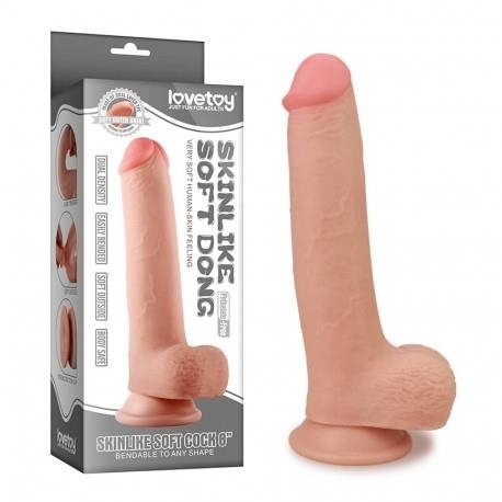 Телесный фаллоимитатор Skinlike Soft Cock 8 - 24 см. купить в секс шопе