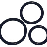 Набор из 3 чёрных эрекционных колец разного диаметра купить в секс шопе