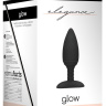 Черная анальная пробка Glow с вибрацией и подогревом - 12 см. купить в секс шопе