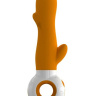 Оранжево-белый вибратор O-zone с рельефом купить в секс шопе