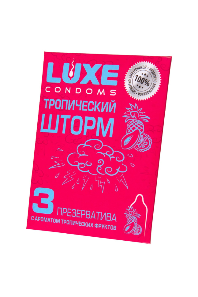 Презервативы с ароматом тропический фруктов  Тропический шторм  - 3 шт. купить в секс шопе