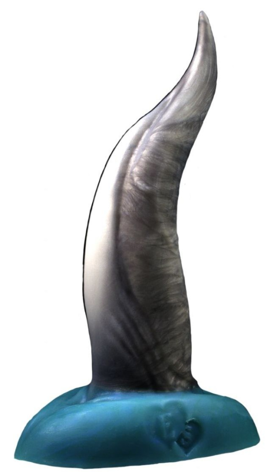 Черно-голубой фаллоимитатор  Дельфин small  - 25 см. купить в секс шопе