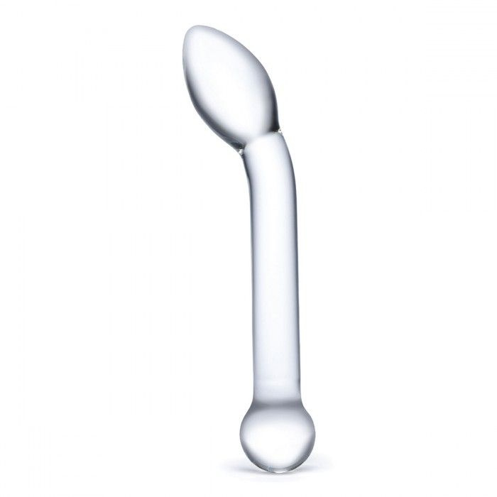 Прозрачный стеклянный фаллос для точки G Slimline G-Spot - 20 см. купить в секс шопе