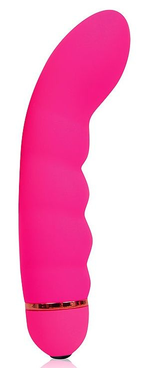 Розовый изогнутый вибромассажер с 20 режимами вибрации - 17 см. купить в секс шопе