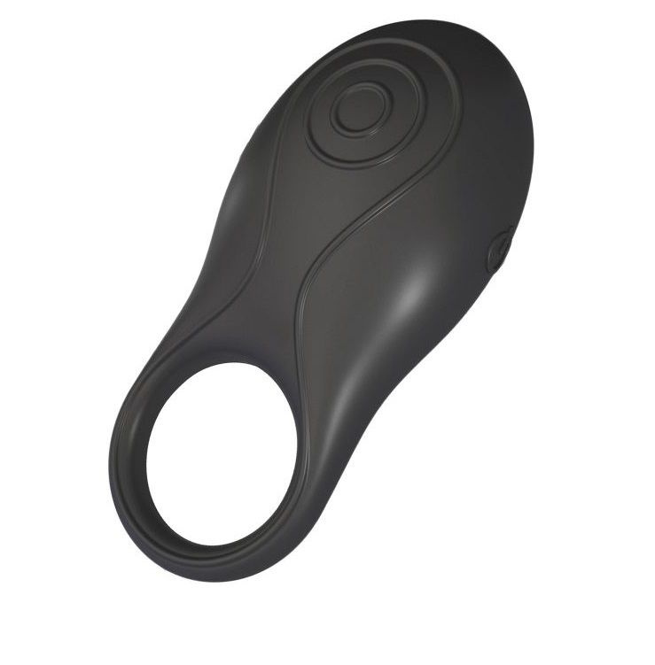 Чёрное эрекционное кольцо OVO A2 с вибрацией купить в секс шопе