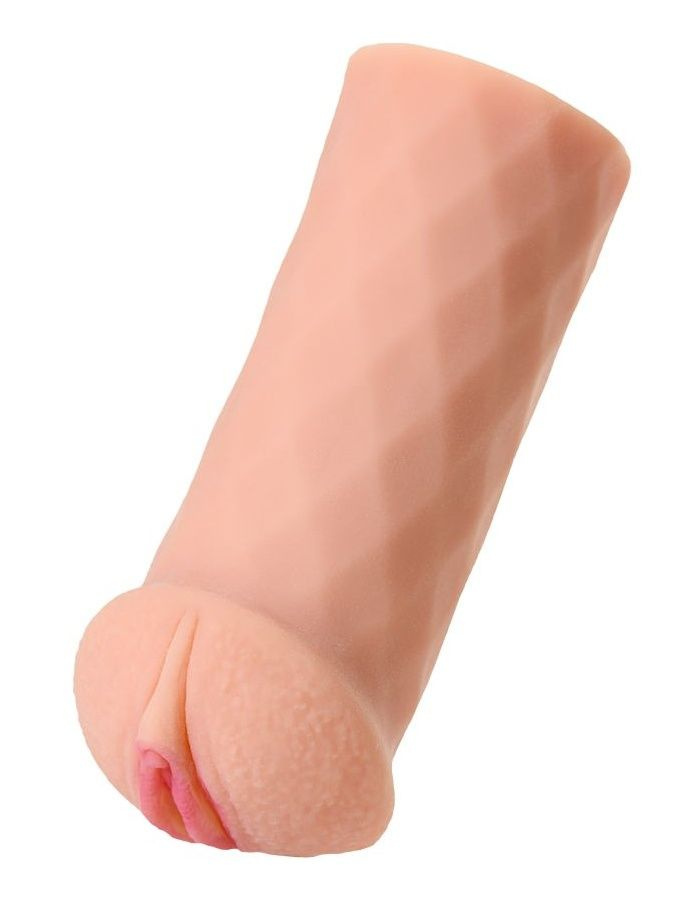 Телесный мастурбатор-вагина ELEGANCE с ромбами по поверхности купить в секс шопе