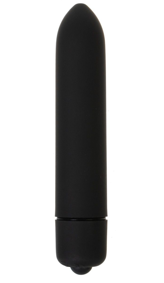 Черная вибропуля с заострённым кончиком - 9,3 см. купить в секс шопе
