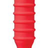 Красный анальный плаг с объемными кольцами купить в секс шопе