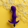 Фиолетовая изогнутая анальная вибропробка - 12,9 см. купить в секс шопе