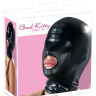 Черная эластичная маска на голову с отверстием для рта купить в секс шопе