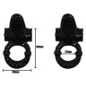Чёрное эрекционное кольцо с вибрацией и щеточкой для клитора купить в секс шопе