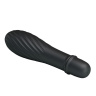 Чёрный вибратор Solomon с бороздками - 12,3 см. купить в секс шопе