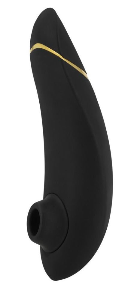 Чёрный бесконтактный клиторальный стимулятор Womanizer Premium купить в секс шопе