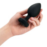 Черная вибропробка Vibrating Jewel Plug XXL - 12 см. купить в секс шопе