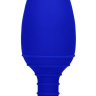 Синяя анальная пробка Glow с вибрацией и подогревом - 12 см. купить в секс шопе