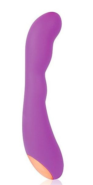 Фиолетовый силиконовый вибромассажер - 22,2 см. купить в секс шопе