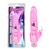 Розовый вибратор Glitters Dual Teaser с отростком для стимуляции клитора - 23 см. купить в секс шопе