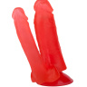 Малиновый гелевый анально-вагинальный фаллоимитатор на присоске - 14 см. купить в секс шопе