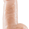 Телесный фаллоимитатор с мошонкой Dr. Chubbs - 25,4 см. купить в секс шопе