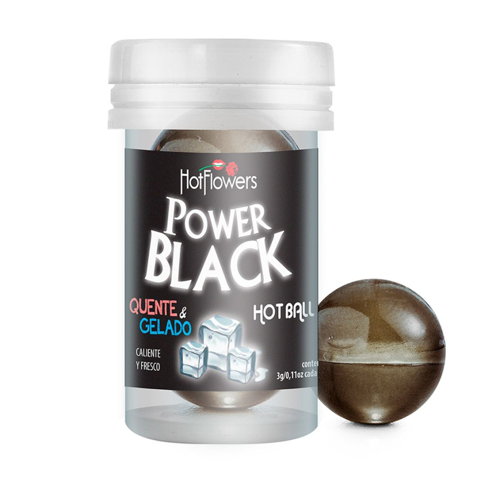 Интимный гель Power Black Hot Ball с охлаждающе-разогревающим эффектом (2 шарика по 3 гр.) купить в секс шопе