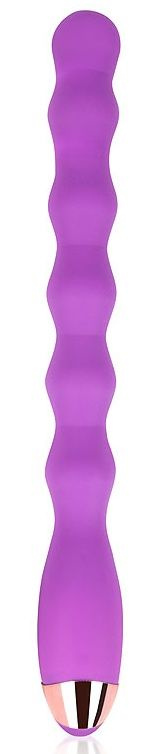 Фиолетовый ребристый вибромассажер - 30,5 см. купить в секс шопе