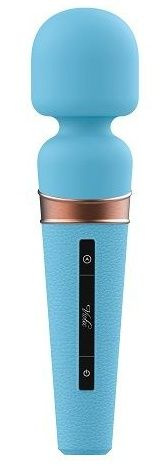 Голубой жезловый вибростимулятор Titan - 21 см. купить в секс шопе